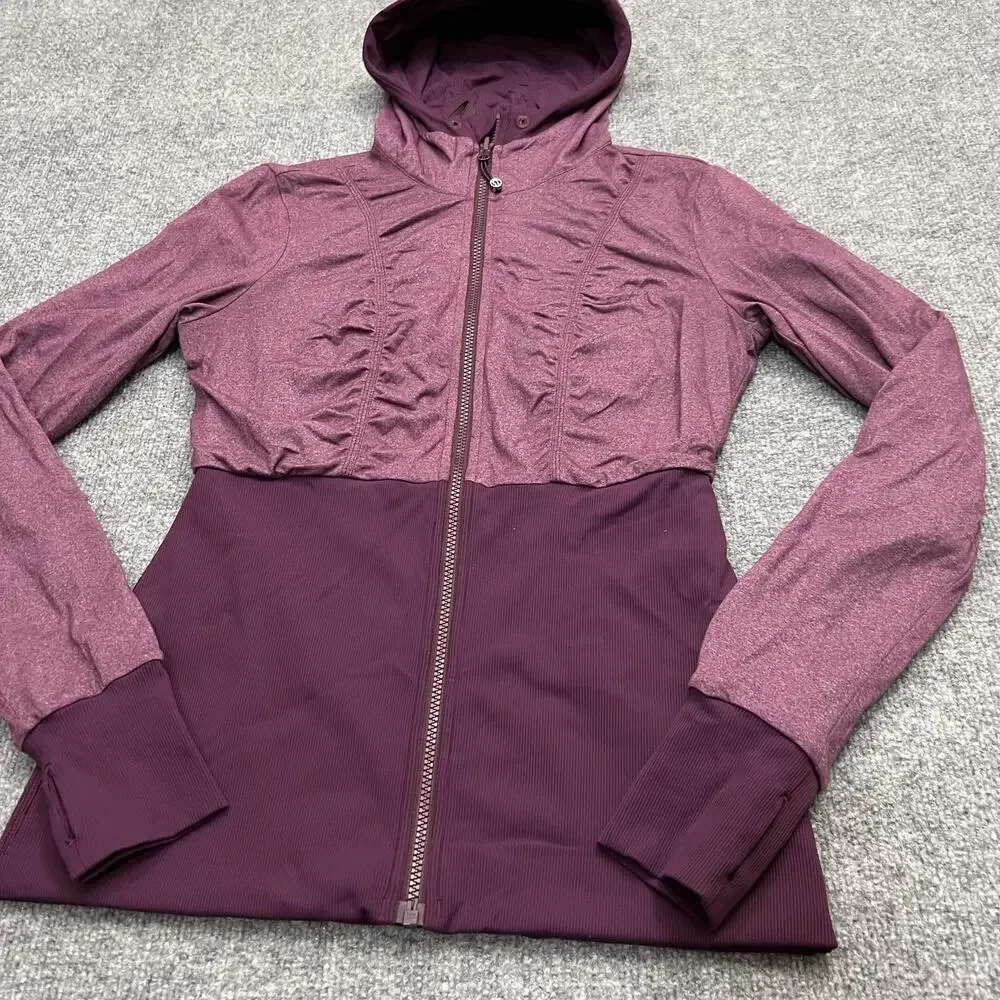 Lululemon Jacket Womens 8 Hooded Full Zip Reversible Athletic Stretch - Picture 2 of 10